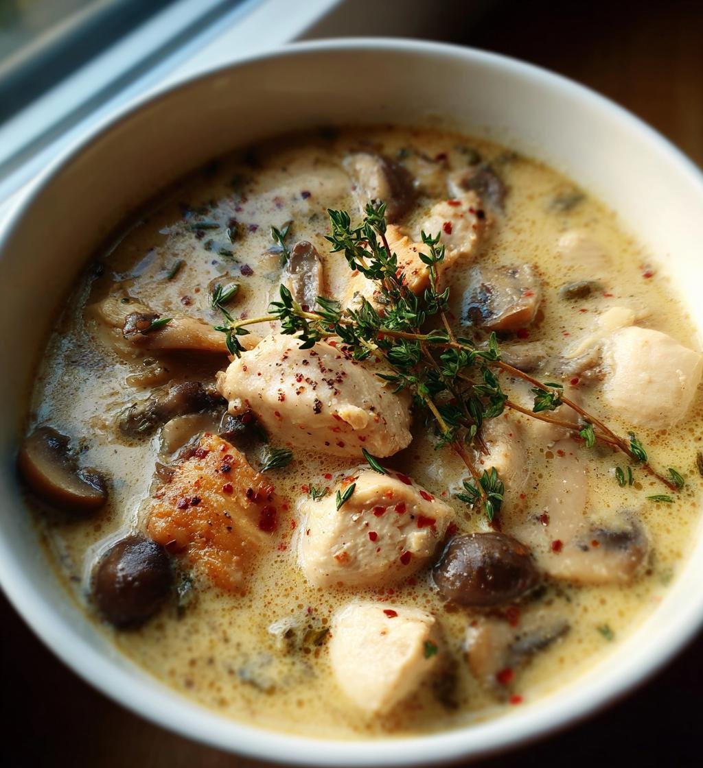 Slow Cooker Chicken and Mushroom Soup – Easy and Creamy Comfort Food - step by step