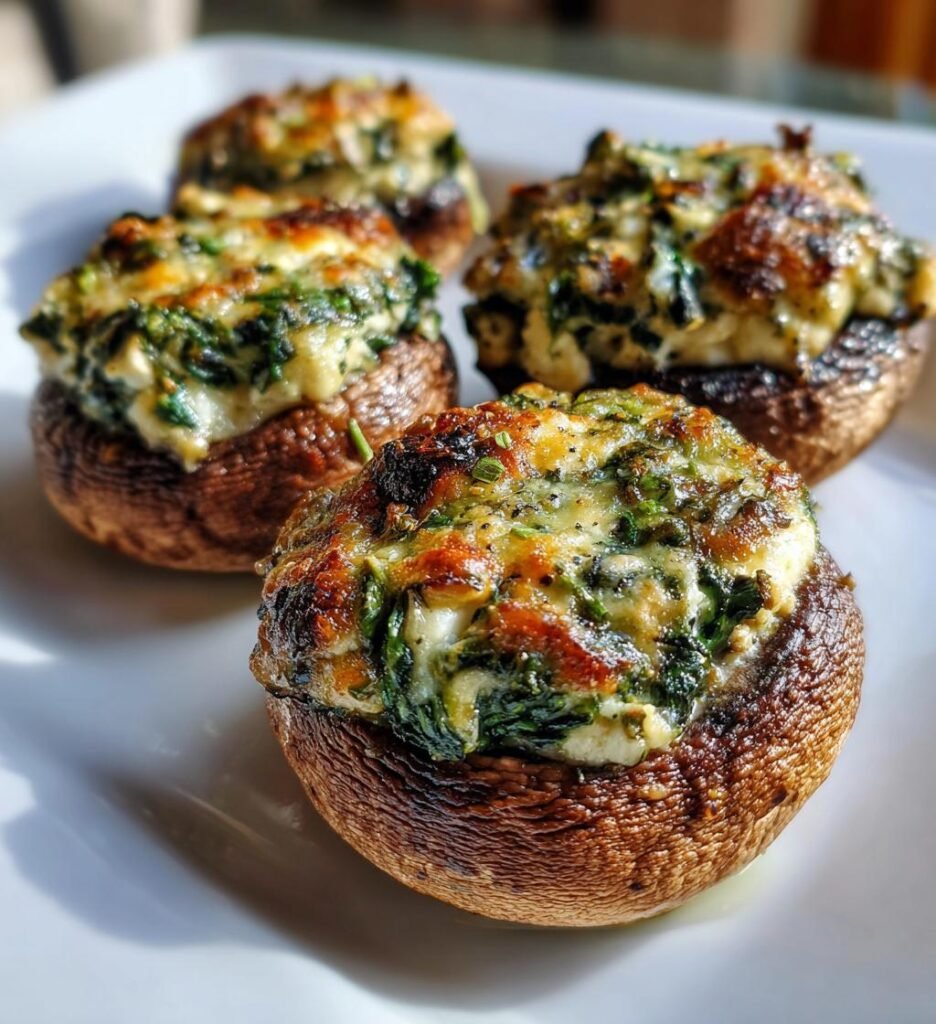 spinach and feta stuffed mushrooms