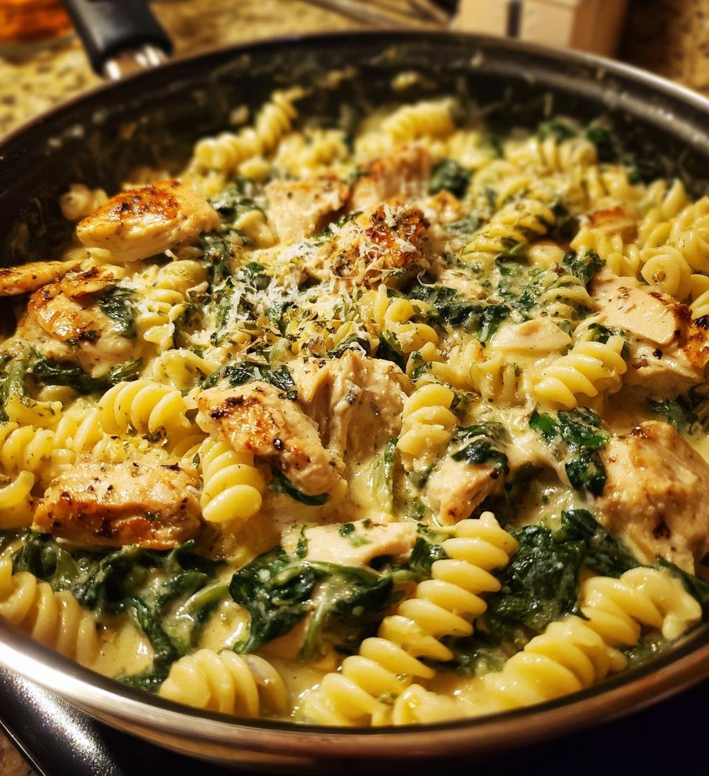 Creamy Chicken and Spinach Pasta - Easy and Delicious Weeknight Dinner - step by step