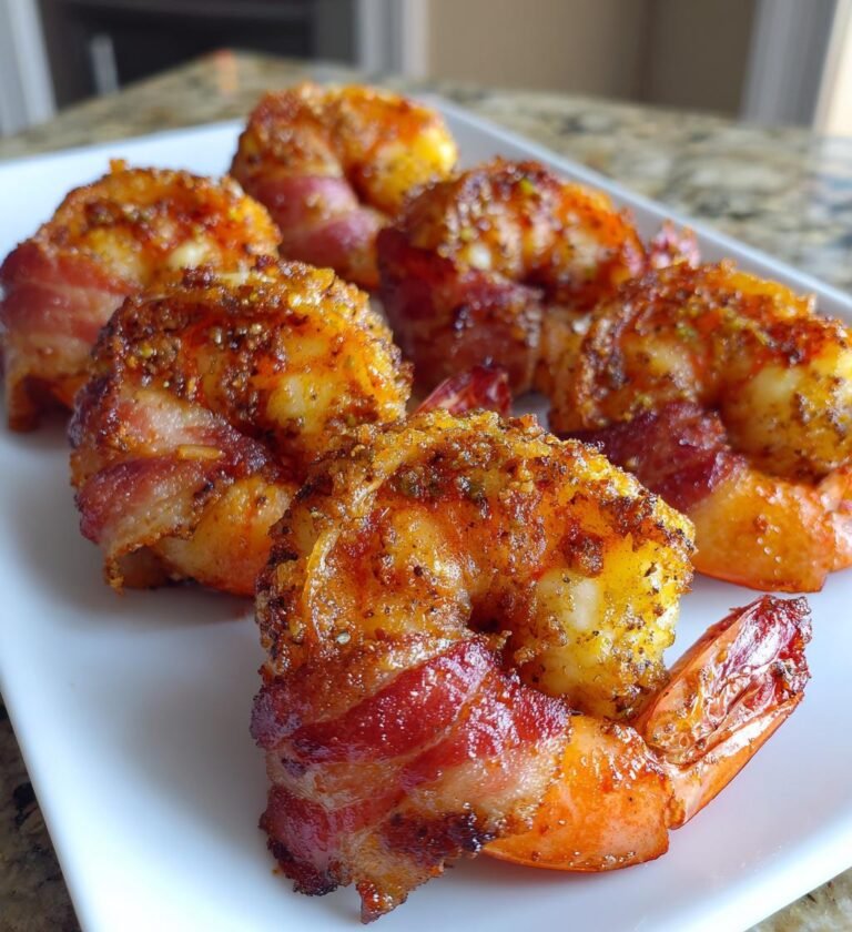 crispy air fryer bacon wrapped shrimp appetizers